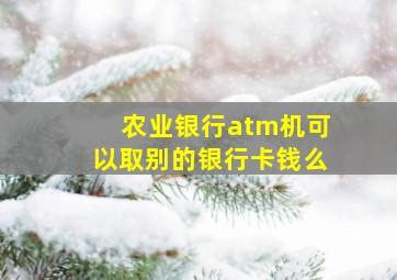 农业银行atm机可以取别的银行卡钱么