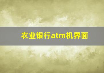 农业银行atm机界面