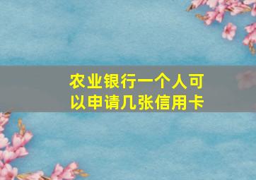 农业银行一个人可以申请几张信用卡