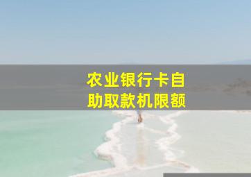 农业银行卡自助取款机限额