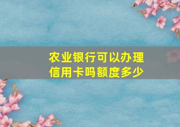 农业银行可以办理信用卡吗额度多少