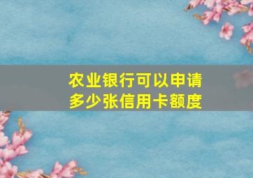 农业银行可以申请多少张信用卡额度