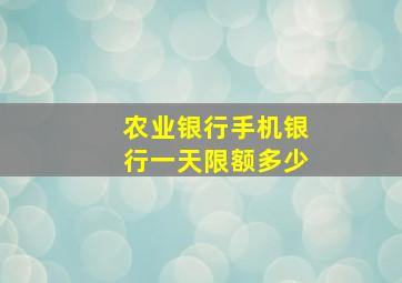 农业银行手机银行一天限额多少