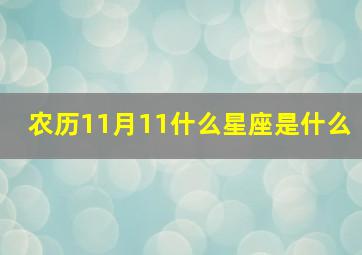 农历11月11什么星座是什么