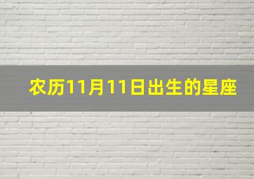 农历11月11日出生的星座