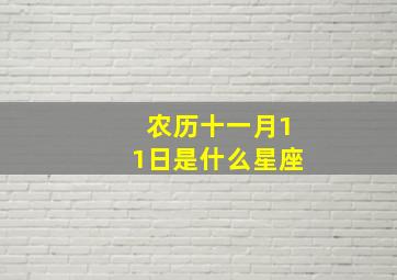 农历十一月11日是什么星座