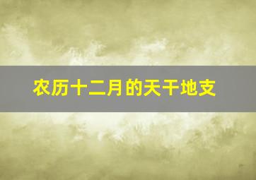 农历十二月的天干地支