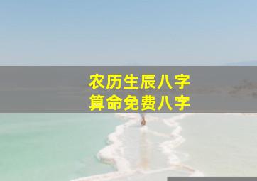 农历生辰八字算命免费八字