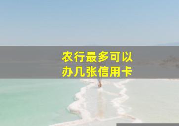 农行最多可以办几张信用卡