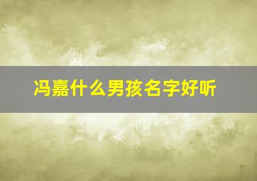 冯嘉什么男孩名字好听