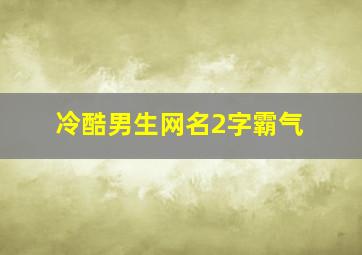 冷酷男生网名2字霸气