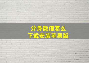 分身微信怎么下载安装苹果版