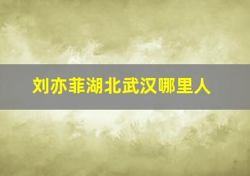 刘亦菲湖北武汉哪里人