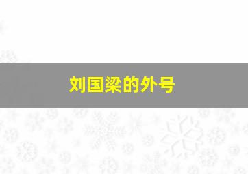 刘国梁的外号