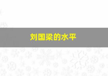 刘国梁的水平