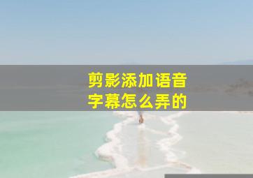 剪影添加语音字幕怎么弄的