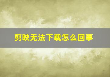 剪映无法下载怎么回事