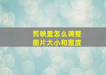 剪映里怎么调整图片大小和宽度