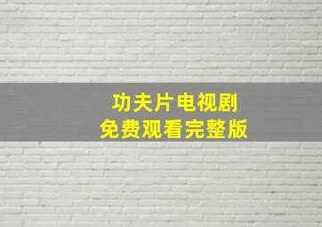 功夫片电视剧免费观看完整版