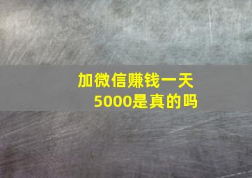 加微信赚钱一天5000是真的吗