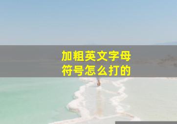 加粗英文字母符号怎么打的