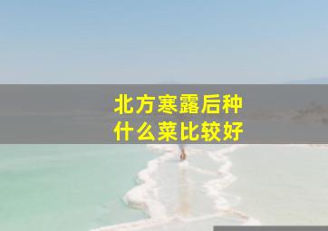 北方寒露后种什么菜比较好