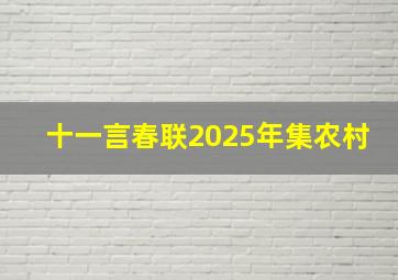 十一言春联2025年集农村