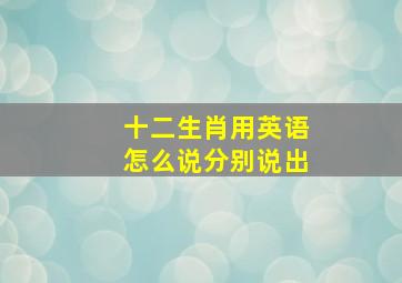 十二生肖用英语怎么说分别说出