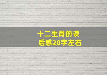 十二生肖的读后感20字左右