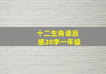 十二生肖读后感20字一年级