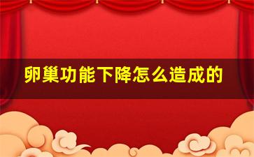 卵巢功能下降怎么造成的