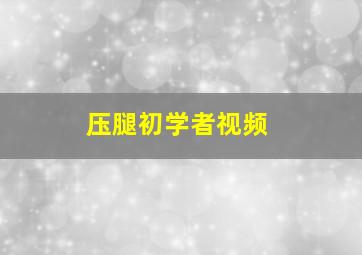 压腿初学者视频