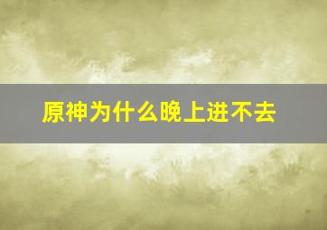 原神为什么晚上进不去