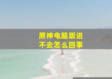 原神电脑版进不去怎么回事