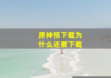 原神预下载为什么还要下载