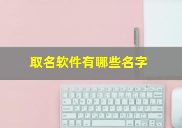 取名软件有哪些名字