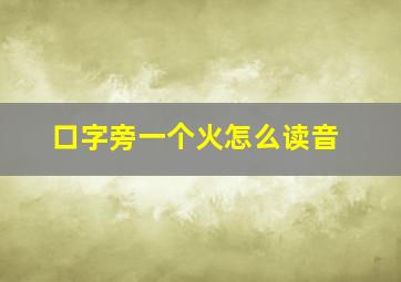 口字旁一个火怎么读音