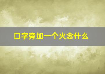 口字旁加一个火念什么