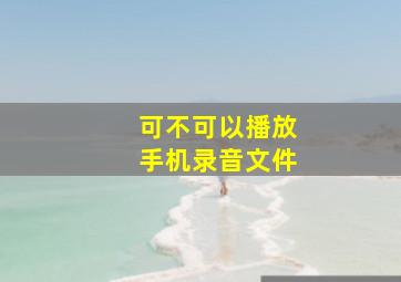 可不可以播放手机录音文件