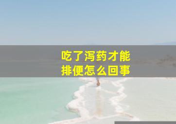 吃了泻药才能排便怎么回事