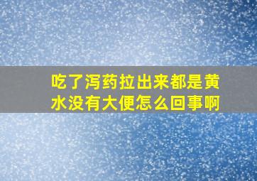 吃了泻药拉出来都是黄水没有大便怎么回事啊