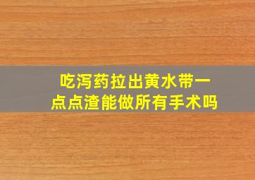 吃泻药拉出黄水带一点点渣能做所有手术吗