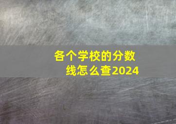 各个学校的分数线怎么查2024