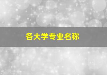 各大学专业名称