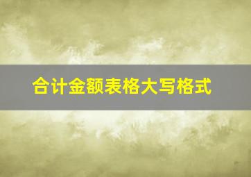 合计金额表格大写格式