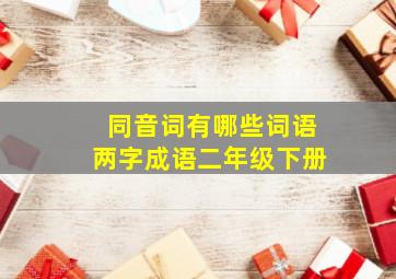 同音词有哪些词语两字成语二年级下册