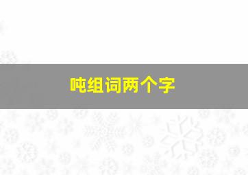 吨组词两个字