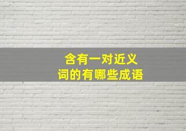 含有一对近义词的有哪些成语