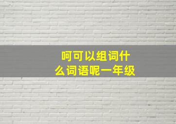 呵可以组词什么词语呢一年级