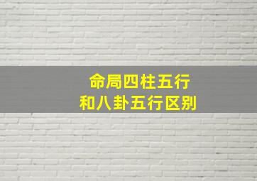 命局四柱五行和八卦五行区别